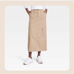 Women's Cargo Midi Skirt - Universal Thread Tan 4